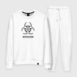 Костюм хлопковый женский Biohazard черно белый, цвет: белый