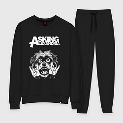 Костюм хлопковый женский Asking Alexandria rock dog, цвет: черный