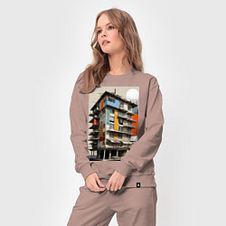 Костюм хлопковый женский Старая панелька, цвет: пыльно-розовый — фото 2