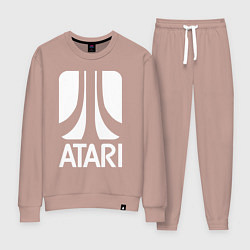 Костюм хлопковый женский Atari logo white, цвет: пыльно-розовый