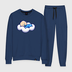 Костюм хлопковый женский Младенец на облаке, цвет: тёмно-синий