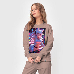 Костюм хлопковый женский Лиса диджей в клубе, цвет: пыльно-розовый — фото 2