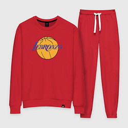 Костюм хлопковый женский Lebronzo, цвет: красный