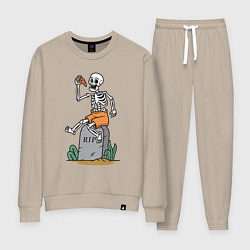 Костюм хлопковый женский Обед на кладбище, цвет: миндальный