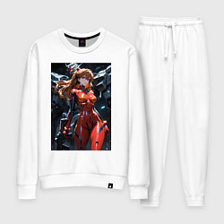 Костюм хлопковый женский Аска Лэнгли Евангелион, цвет: белый