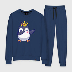 Костюм хлопковый женский Король пингвин, цвет: тёмно-синий