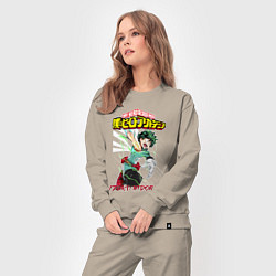 Костюм хлопковый женский Моя геройская академия Деку, цвет: миндальный — фото 2