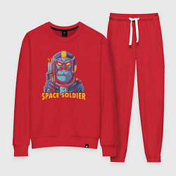 Костюм хлопковый женский Monkey space soldier, цвет: красный