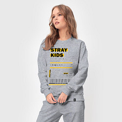 Костюм хлопковый женский Stray kids ticket, цвет: меланж — фото 2