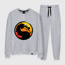 Костюм хлопковый женский Mortal kombat logo, цвет: меланж