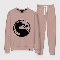 Костюм хлопковый женский Смертельная битва - логотип, цвет: пыльно-розовый