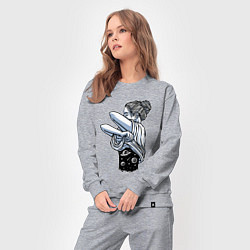 Костюм хлопковый женский Космическая красотка, цвет: меланж — фото 2