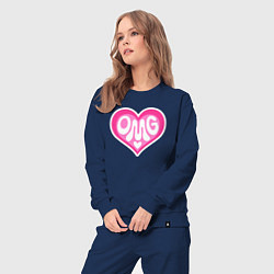 Костюм хлопковый женский Oh my god love, цвет: тёмно-синий — фото 2