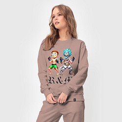 Костюм хлопковый женский Rick and Morty - mixed martial arts, цвет: пыльно-розовый — фото 2