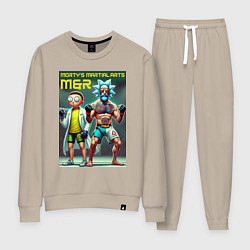Костюм хлопковый женский Mortys martial arts - Rick and Morty, цвет: миндальный