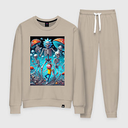 Костюм хлопковый женский Skeleton Rick and Morty - ai art fantasy, цвет: миндальный