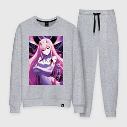 Костюм хлопковый женский Zero two Darling in the Franxx - ai art, цвет: меланж