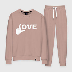 Костюм хлопковый женский Love - fuck, цвет: пыльно-розовый