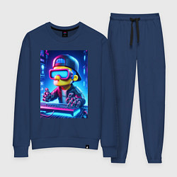 Костюм хлопковый женский Барт Симпсон - киберпанк, цвет: тёмно-синий