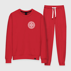 Костюм хлопковый женский Символика славянского Белобога, цвет: красный