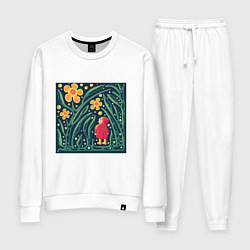 Костюм хлопковый женский Девочка в волшебном саду, цвет: белый