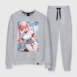 Костюм хлопковый женский Медсестричка сделает тебе укол любви - пышная аним, цвет: меланж