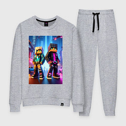 Костюм хлопковый женский Minecraft - characters neon glow, цвет: меланж
