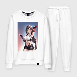Костюм хлопковый женский Тифа Локхарт из Final Fantasy VII, цвет: белый