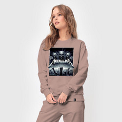 Костюм хлопковый женский Thrash metal - Metallica, цвет: пыльно-розовый — фото 2