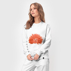 Костюм хлопковый женский Сartoon monster fluffy orange, цвет: белый — фото 2
