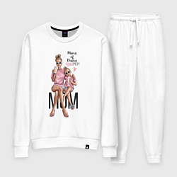 Костюм хлопковый женский Mama of drama, цвет: белый
