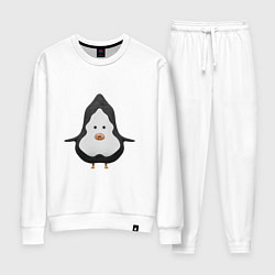 Костюм хлопковый женский Cartoon penguin character, цвет: белый