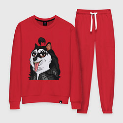 Костюм хлопковый женский NFT Doge - Kiss, цвет: красный