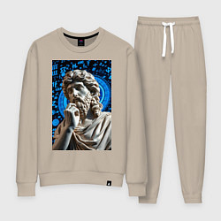 Костюм хлопковый женский Античность и математика, цвет: миндальный