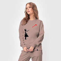 Костюм хлопковый женский Девочка и топор, цвет: пыльно-розовый — фото 2