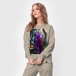 Костюм хлопковый женский Попугай из драгоценных камней, цвет: миндальный — фото 2