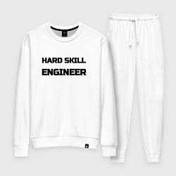Костюм хлопковый женский Hard skill engineer, цвет: белый
