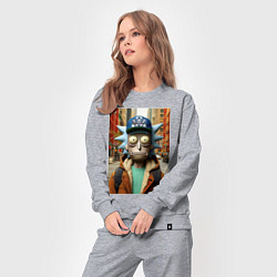 Костюм хлопковый женский Рик Санчес в Нью-Йорке - нейроарт, цвет: меланж — фото 2