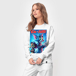 Костюм хлопковый женский Том и Джерри - киберпанк фантазия, цвет: белый — фото 2