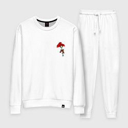 Костюм хлопковый женский Гвоздики и георгиевская лента, цвет: белый