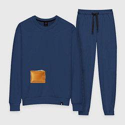 Костюм хлопковый женский Кошелек с деньгами, цвет: тёмно-синий