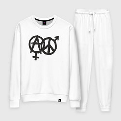 Костюм хлопковый женский Anarchy peace, цвет: белый