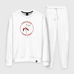 Костюм хлопковый женский Freedom takes roots - Рассказ служанки, цвет: белый