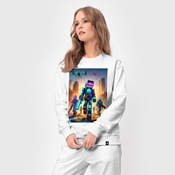 Костюм хлопковый женский Minecraft - cyberpunk ai art fantasy, цвет: белый — фото 2