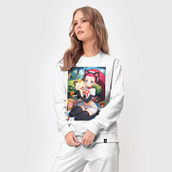 Костюм хлопковый женский Джесси и Мяут на пикнике, цвет: белый — фото 2