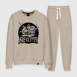 Костюм хлопковый женский Риелтор дом, цвет: миндальный