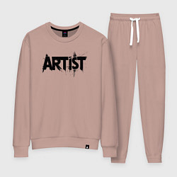 Костюм хлопковый женский Художник в стиле граффити, цвет: пыльно-розовый