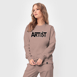 Костюм хлопковый женский Художник в стиле граффити, цвет: пыльно-розовый — фото 2