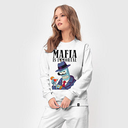 Костюм хлопковый женский Мафиози Бендер - мафия бессмертна мем, цвет: белый — фото 2