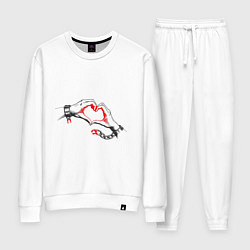 Костюм хлопковый женский Нет варианта не выйти из тьмы - heart, цвет: белый